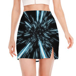Hyperspace Lightspeed Print Side Slit Mini Skirt
