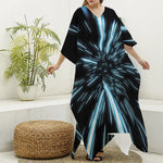 Hyperspace Lightspeed Print Silk V-Neck Kaftan Dress