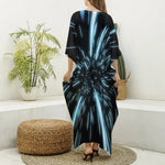 Hyperspace Lightspeed Print Silk V-Neck Kaftan Dress
