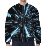 Hyperspace Lightspeed Print Zip Sleeve Bomber Jacket