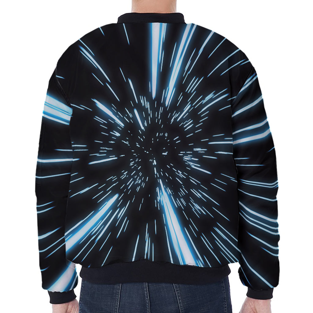 Hyperspace Lightspeed Print Zip Sleeve Bomber Jacket