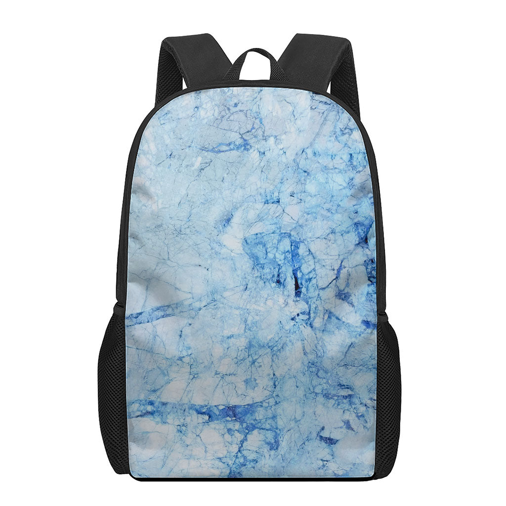 Ice Blue Marble Print 17 Inch Backpack