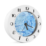 Ice Blue Marble Print Alarm Clock