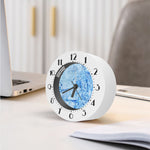 Ice Blue Marble Print Alarm Clock