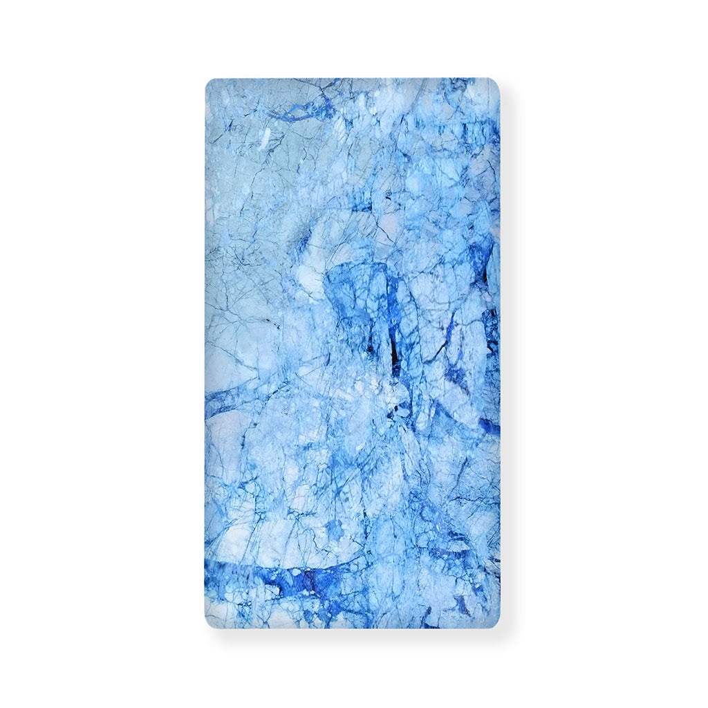Ice Blue Marble Print Baby Crib Sheet
