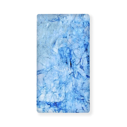 Ice Blue Marble Print Baby Crib Sheet