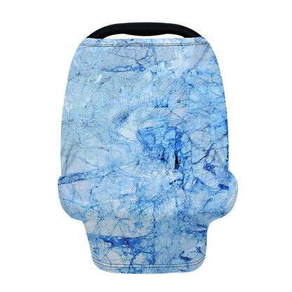 Ice Blue Marble Print Baby Seat Cover