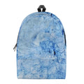 Ice Blue Marble Print School Backpack