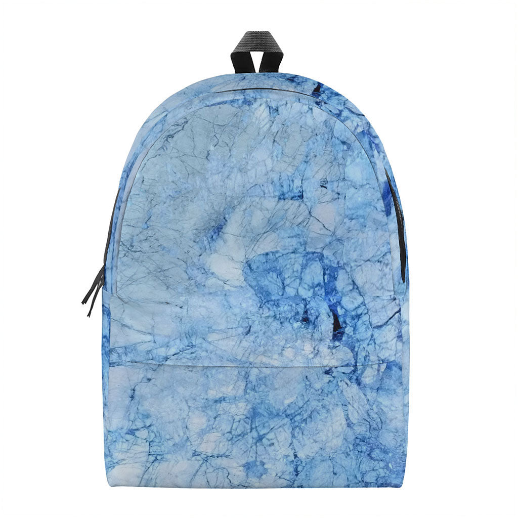 Ice Blue Marble Print Backpack