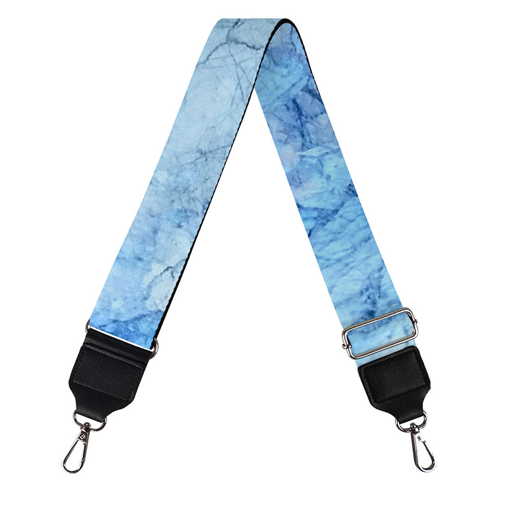 Ice Blue Marble Print Bag Strap