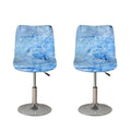 Ice Blue Marble Print Bar Stool Covers