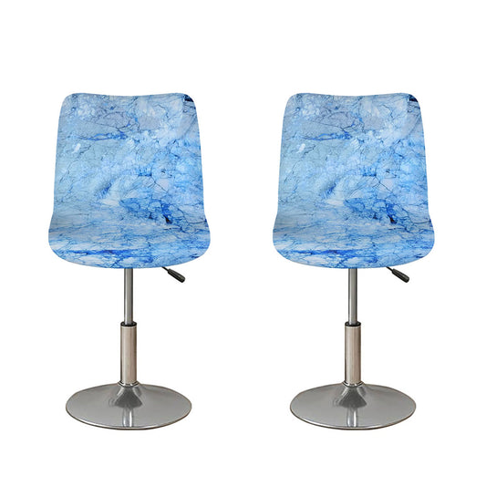 Ice Blue Marble Print Bar Stool Covers