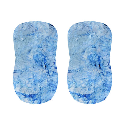 Ice Blue Marble Print Bar Stool Covers