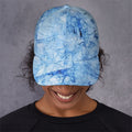 Ice Blue Marble Print Baseball Cap