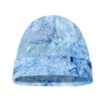 Ice Blue Marble Print Beanie
