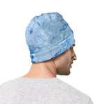 Ice Blue Marble Print Beanie
