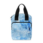 Ice Blue Marble Print Bible Tote Bag