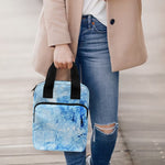Ice Blue Marble Print Bible Tote Bag