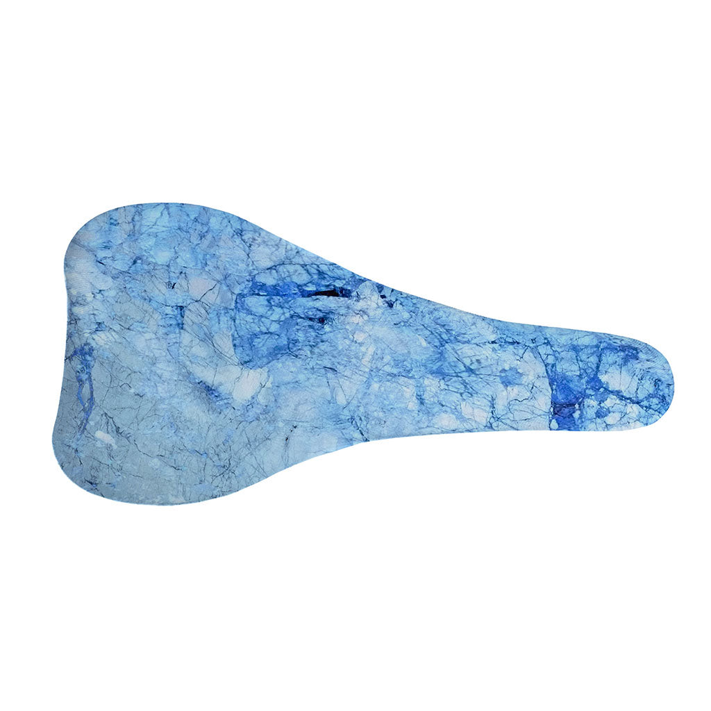 Ice Blue Marble Print Bicycle Seat Cover