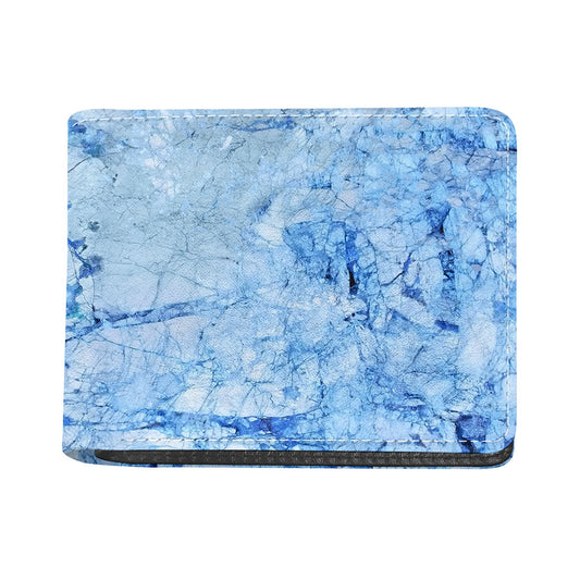 Ice Blue Marble Print Bifold Wallet