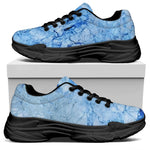 Ice Blue Marble Print Black Chunky Shoes