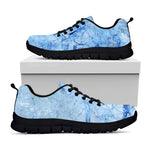 Ice Blue Marble Print Black Running Shoes