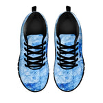 Ice Blue Marble Print Black Running Shoes