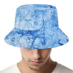 Ice Blue Marble Print Bucket Hat