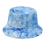 Ice Blue Marble Print Bucket Hat