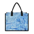 Ice Blue Marble Print Canvas Tote Bag