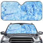 Ice Blue Marble Print Car Windshield Sun Shade