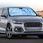 Ice Blue Marble Print Car Windshield Sun Shade