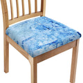 Ice Blue Marble Print Chair Cushion Cover
