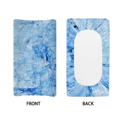 Ice Blue Marble Print Changing Pad Cover