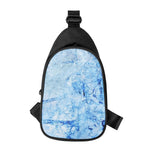 Ice Blue Marble Print Chest Bag