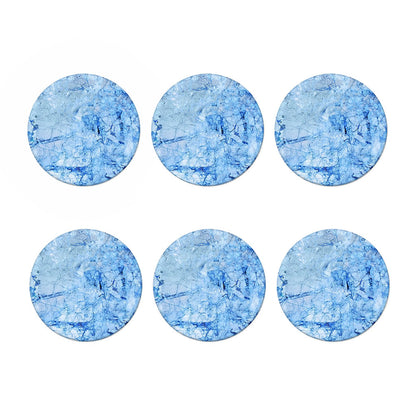 Ice Blue Marble Print Coaster Set