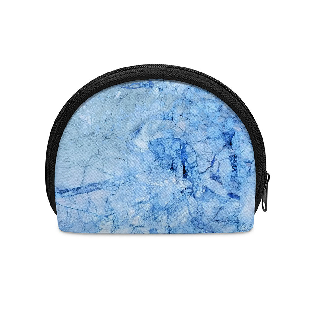 Ice Blue Marble Print Coin Purse