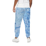 Ice Blue Marble Print Cotton Pants