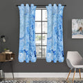 Ice Blue Marble Print Grommet Curtain Panels