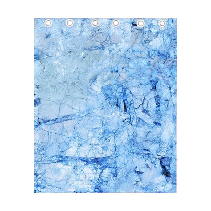 Ice Blue Marble Print Curtain