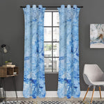 Ice Blue Marble Print Curtain