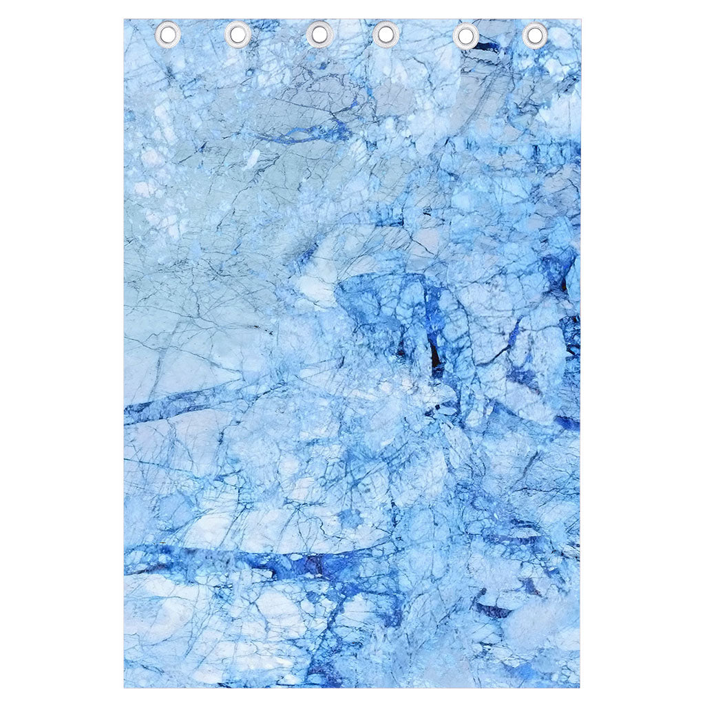 Ice Blue Marble Print Curtain