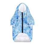 Ice Blue Marble Print Dog Zip Up Hoodie