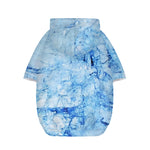 Ice Blue Marble Print Dog Zip Up Hoodie