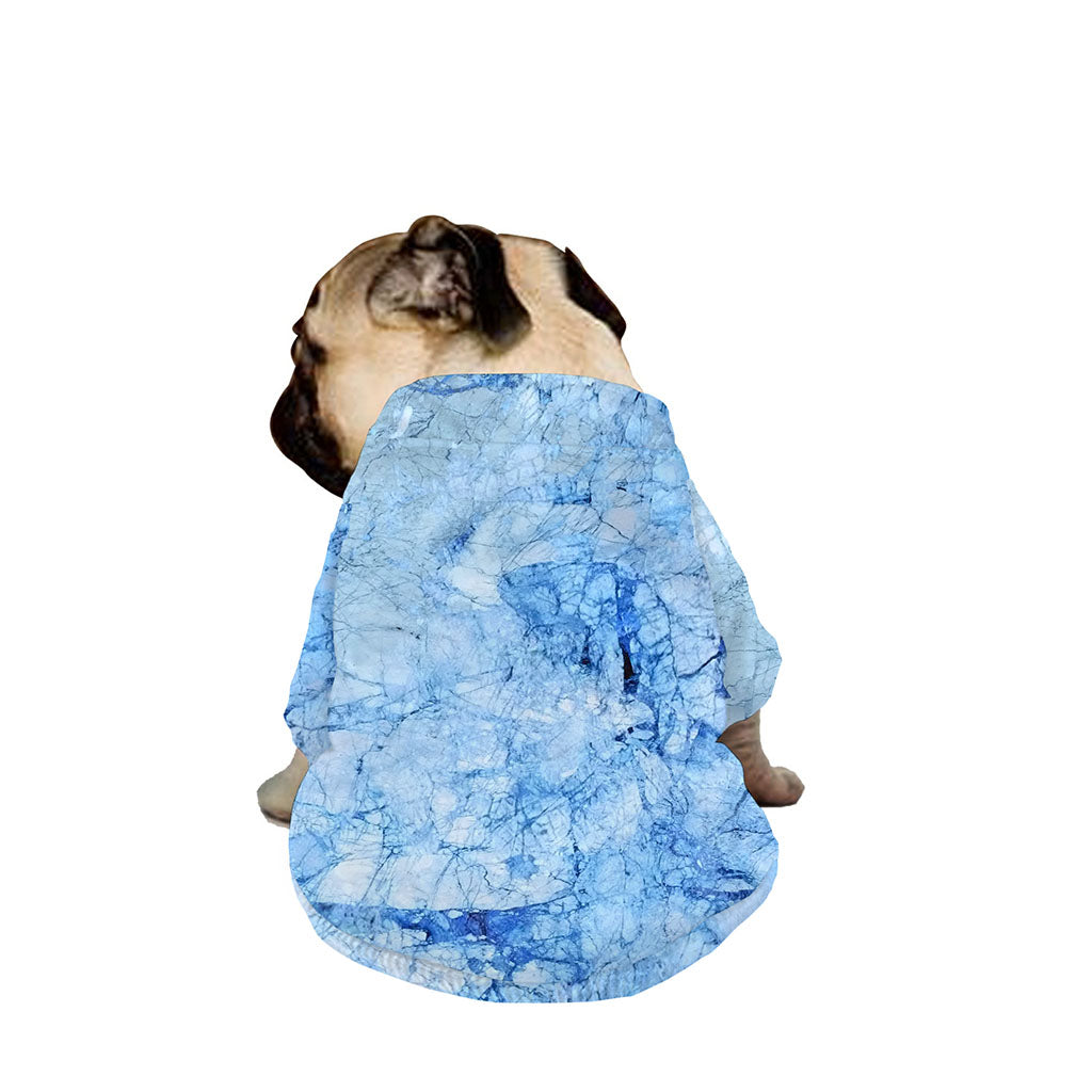 Ice Blue Marble Print Dog Zip Up Jacket