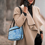 Ice Blue Marble Print Double Strap Bible Bag