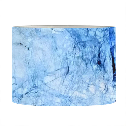 Ice Blue Marble Print Drum Lamp Shade