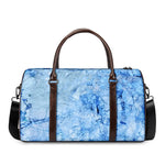Ice Blue Marble Print Duffle Bag