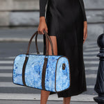 Ice Blue Marble Print Duffle Bag