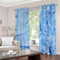 Ice Blue Marble Print Extra Wide Grommet Curtains
